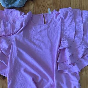 Zenana Outfitters Lilac Ruffle Sleeve Blouse